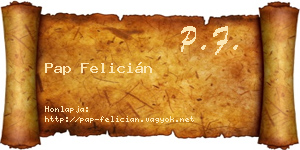 Pap Felicián névjegykártya
