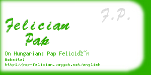felician pap business card